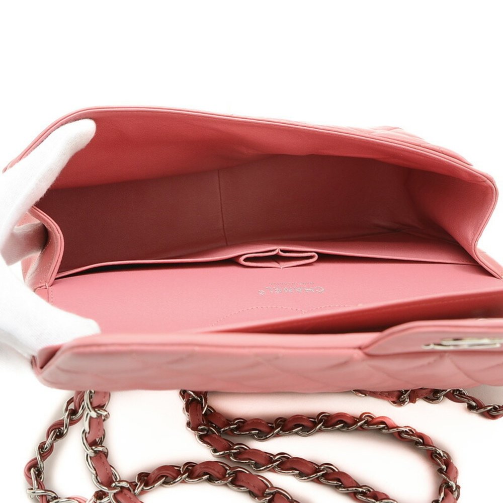 CHANEL Matelasse Double Chain Shoulder Bag Lambskin Pink A58600 - Picture 6 of 10
